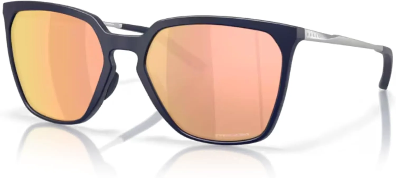 

Солнцезащитные очки Oakley Sielo SQ OO9480 прямоугольной формы для женщин + комплект аксессуаров: ремешок и чехол из микрофибры, Matte Navy / Prizm Rose Gold