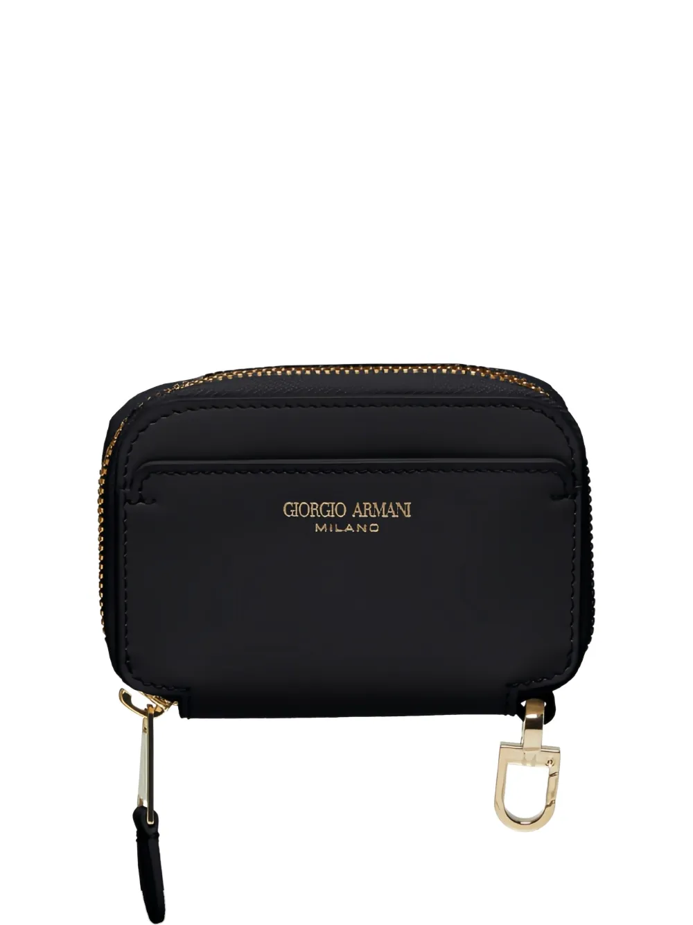 

Мини-кошелек на молнии с логотипом GIORGIO ARMANI, черный