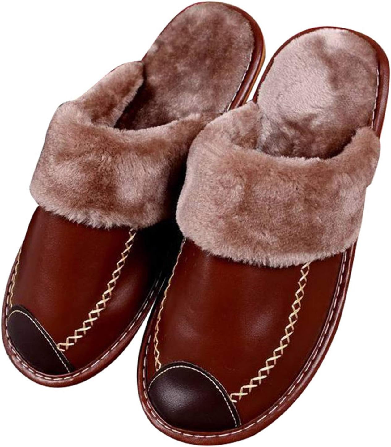 

Теплые тапочки Arinda The Alpha с плюшевой подкладкой и верхом из искусственной кожи, унисекс, 42-43 Coffee