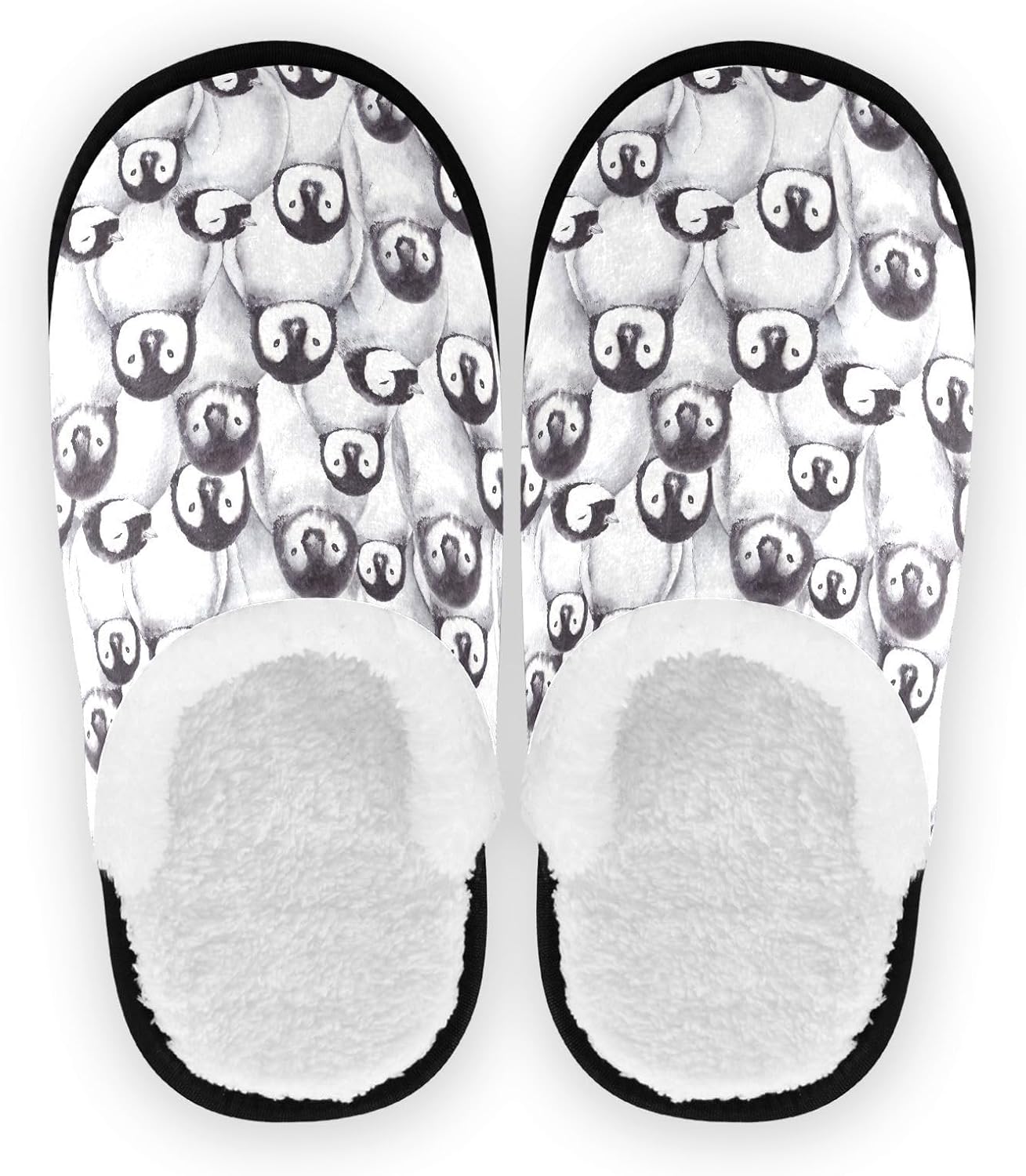 

JHKKU Милые пингвины Мягкие домашние тапочки для путешествий Теплые тапочки для женщин и мужчин Уютная обувь для дома, Cute Penguins