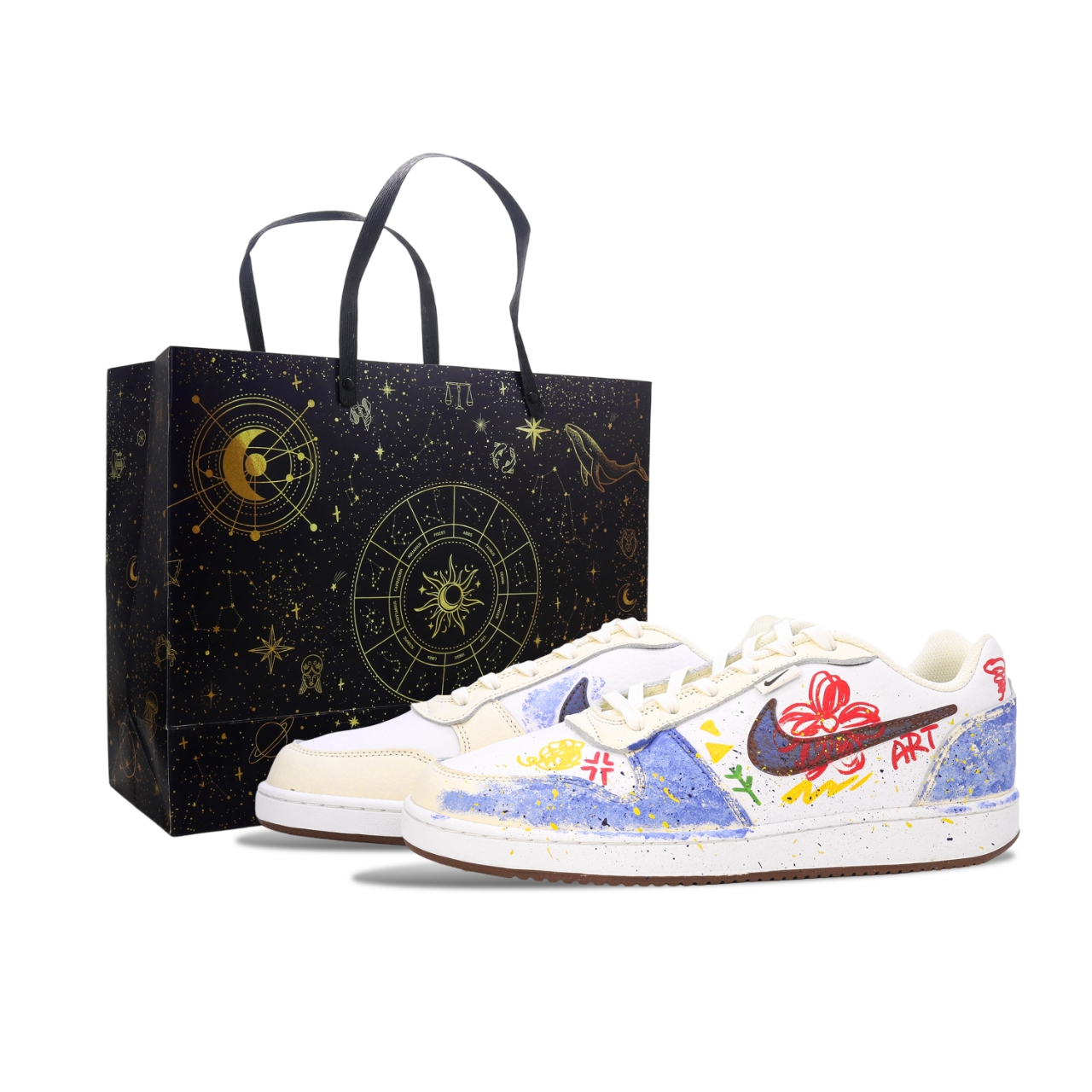 

Nike Эбернон Креативные устойчивые к истиранию противоскользящие низкие скейтбордские кроссовки мужские синий/красный - синий/красный, цвет Blue/Red