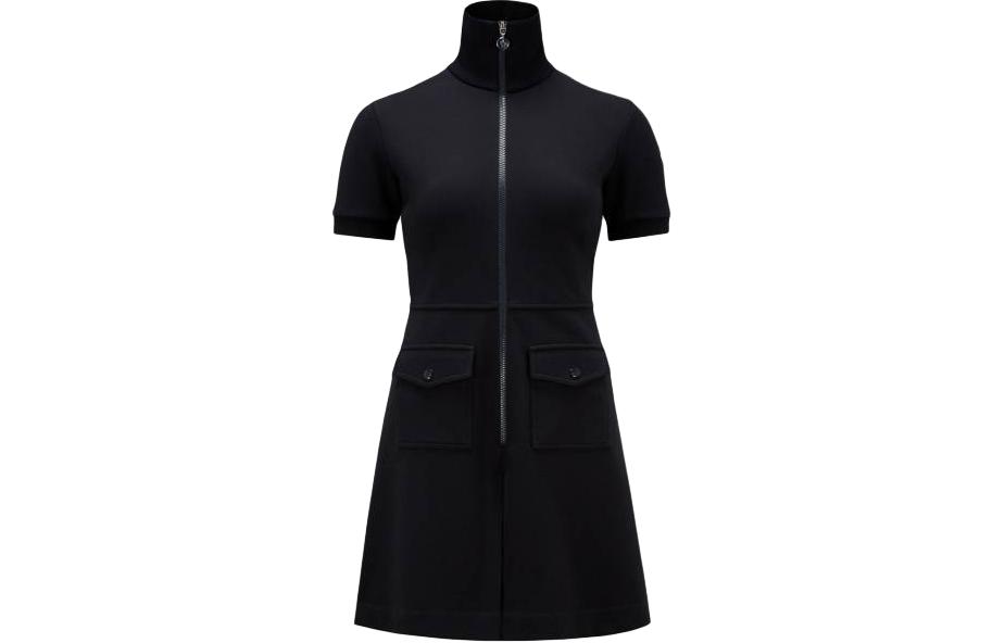 

Moncler Женское платье с короткими рукавами синего цвета