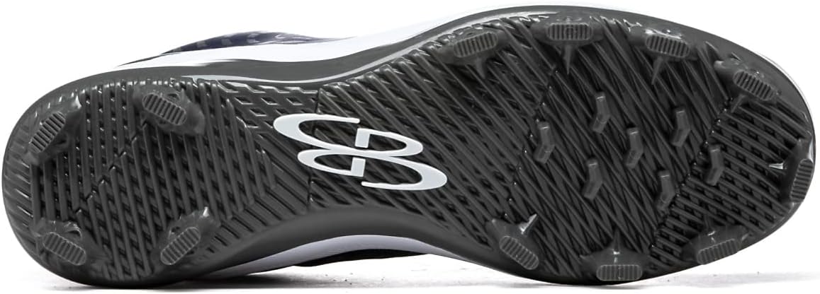 Бутсы Boombah Men's Dart Pursuit с формованными шипами - несколько цветов - разные размеры, белый/синий/угольный/темно-синий — фото 2