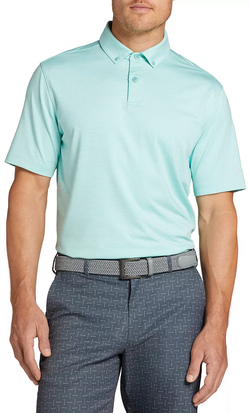 

Мужская рубашка-поло для гольфа с короткими рукавами в полоску Walter Hagen Performance 11 Championship, цвет Blue Shore/Darker Blue