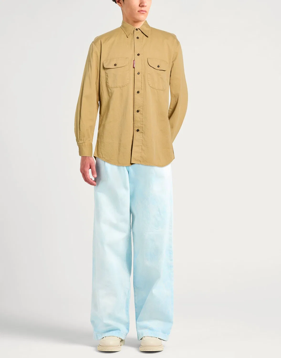 Рубашка из твила с принтом DSQUARED2 Camel — фото 2