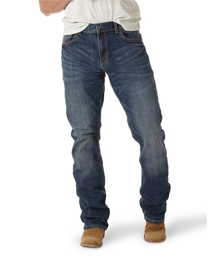 

Джинсы Wrangler Slim Fit из денима с вырезом-буткатом, синий