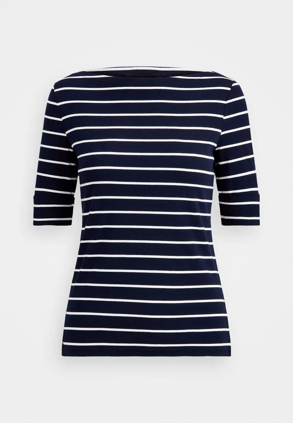 

Футболка с принтом в виде выреза-лодочки Lauren Ralph Lauren, Navy/White, Белый, Футболка с принтом в виде выреза-лодочки Lauren Ralph Lauren, Navy/White