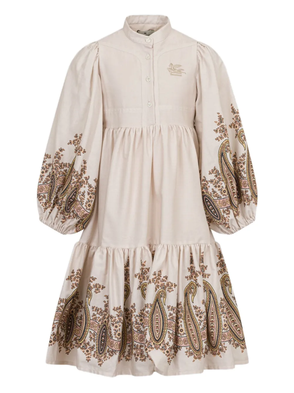 

Ярусное платье с принтом пейсли ETRO KIDS, нейтральный