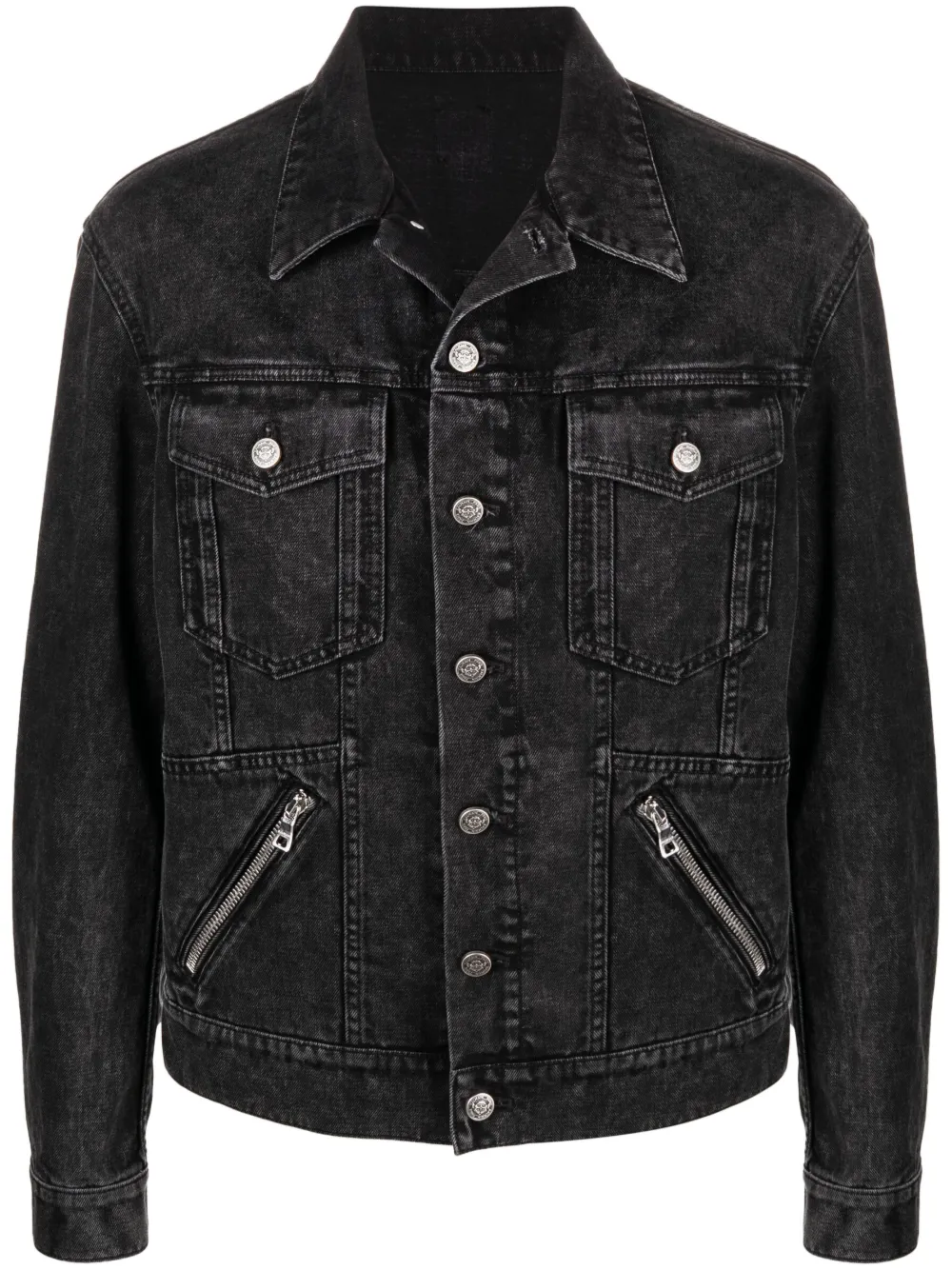 

Джинсовая куртка с молниями BALMAIN, черный