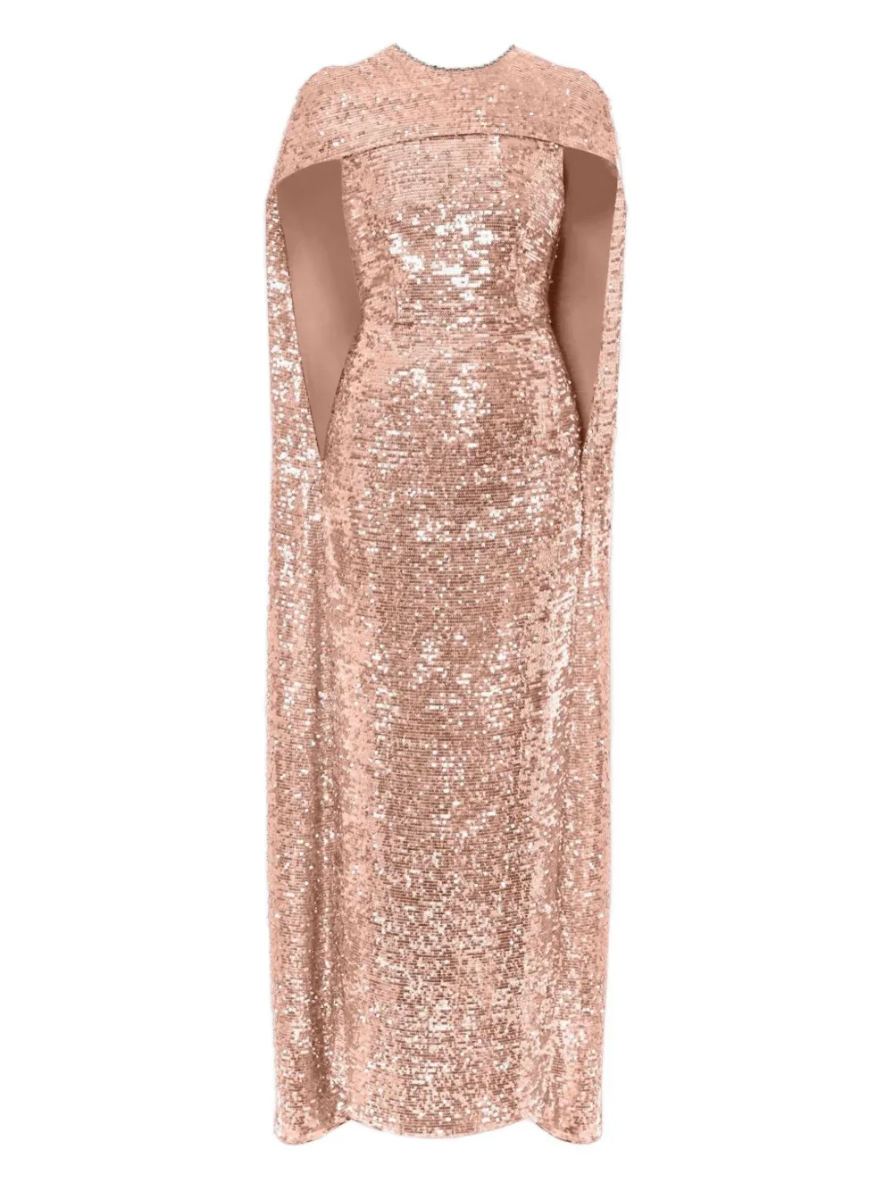 

Платье макси с накидкой из пайеток ERDEM, розовый