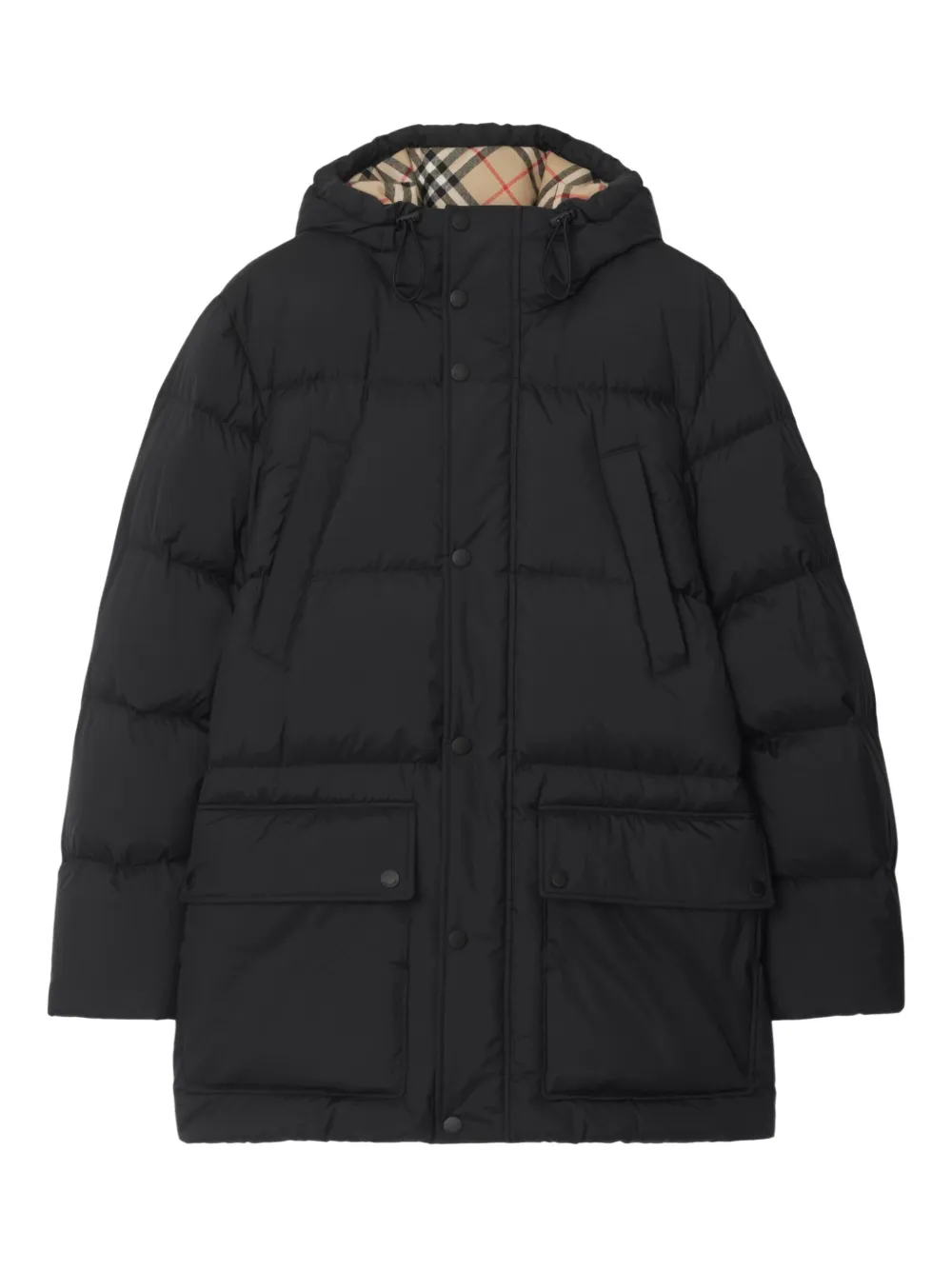 

Пуховик с нашивкой BURBERRY, черный
