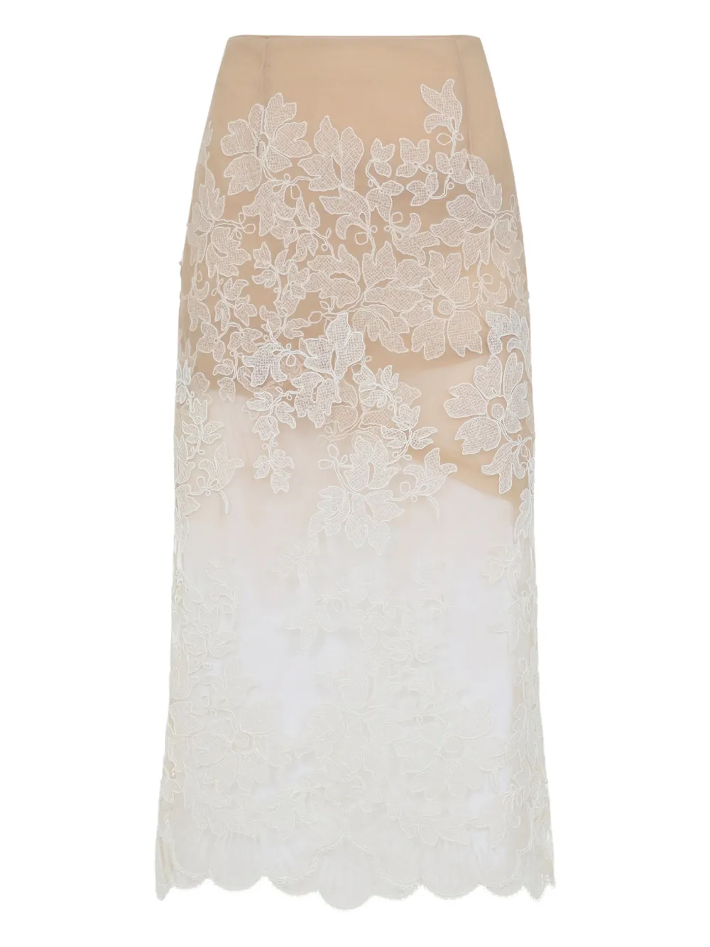 

Юбка из цветочного кружева Ermanno Scervino, белый
