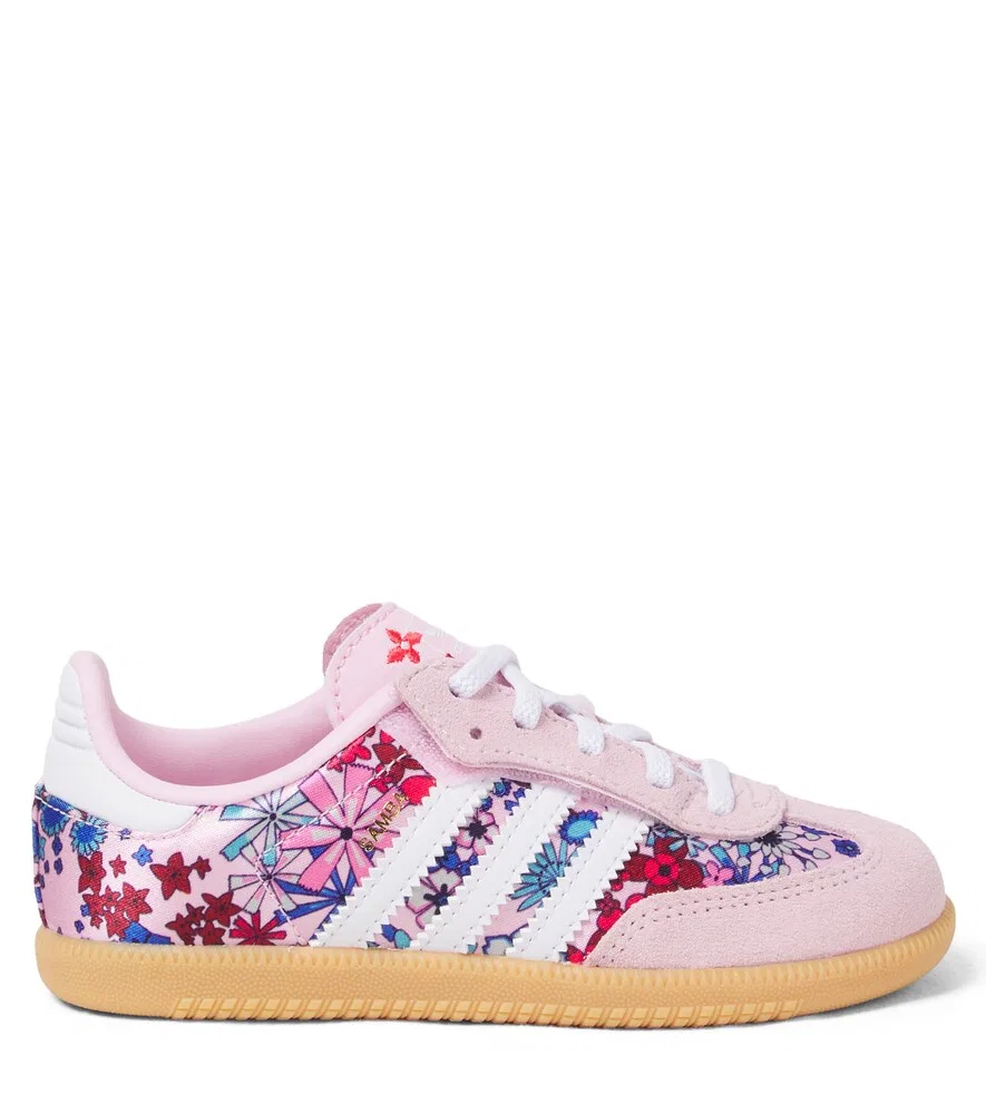 Кроссовки Samba с цветочным принтом и замшевой отделкой Adidas Originals Kids, розовый — фото 4