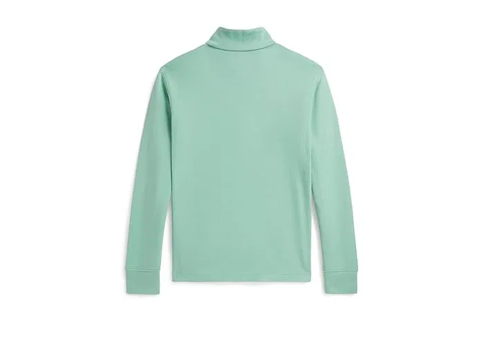 Свитер с четверть-застежкой-молнией Cotton Interlock Polo Ralph Lauren Kids, Celadon — фото 2