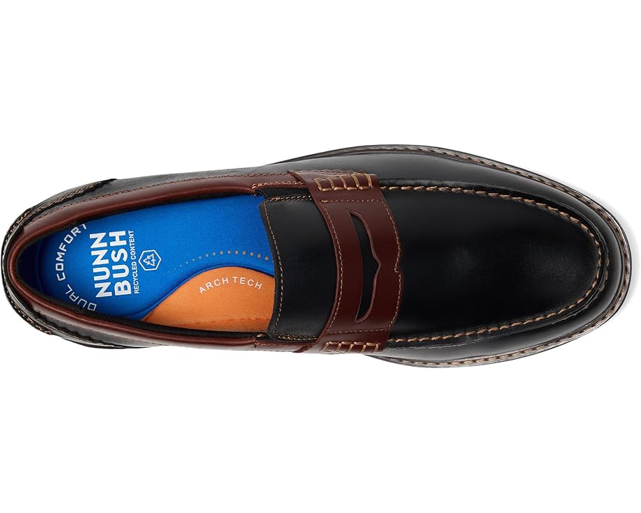 Лоферы Nunn Bush Odin II Moc Toe Penny Loafer Lightweight and Comfortable Slip-On, цвет Black/Brown — фото 2