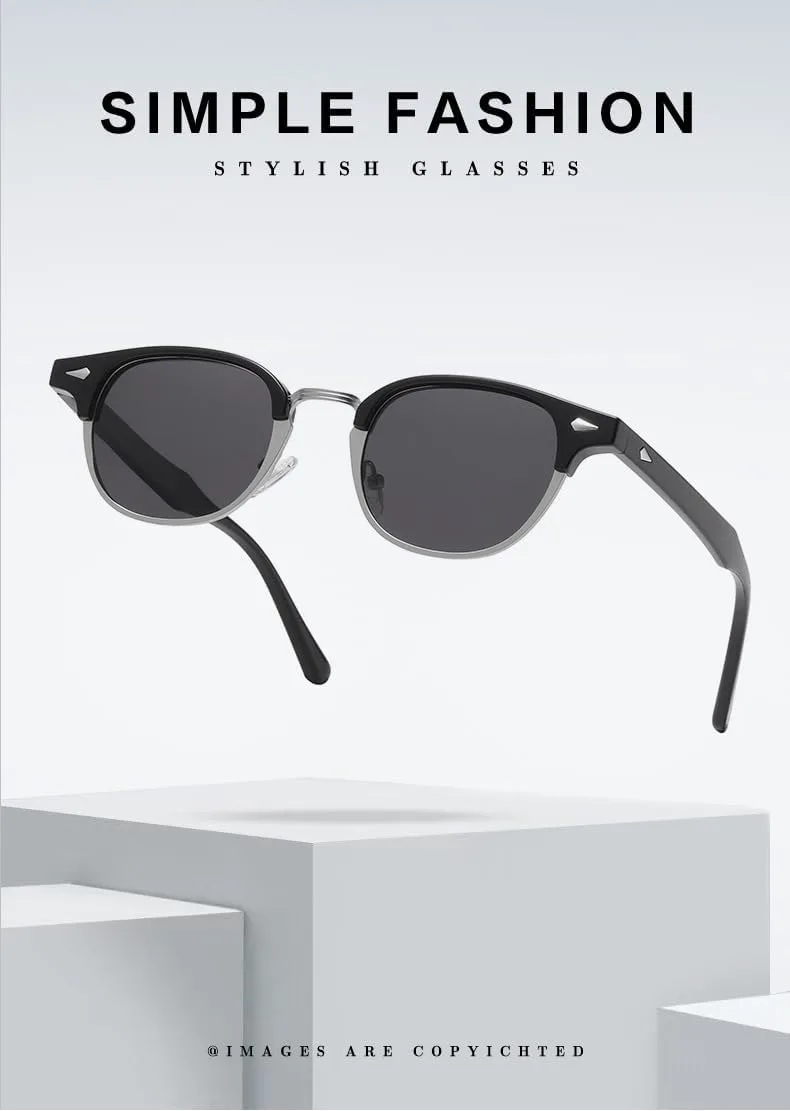 

Ретро круглые солнцезащитные очки для мужчин и женщин — классические поляризованные солнцезащитные очки в полуободковой оправе из Европы и Америки Gksbnck, C7