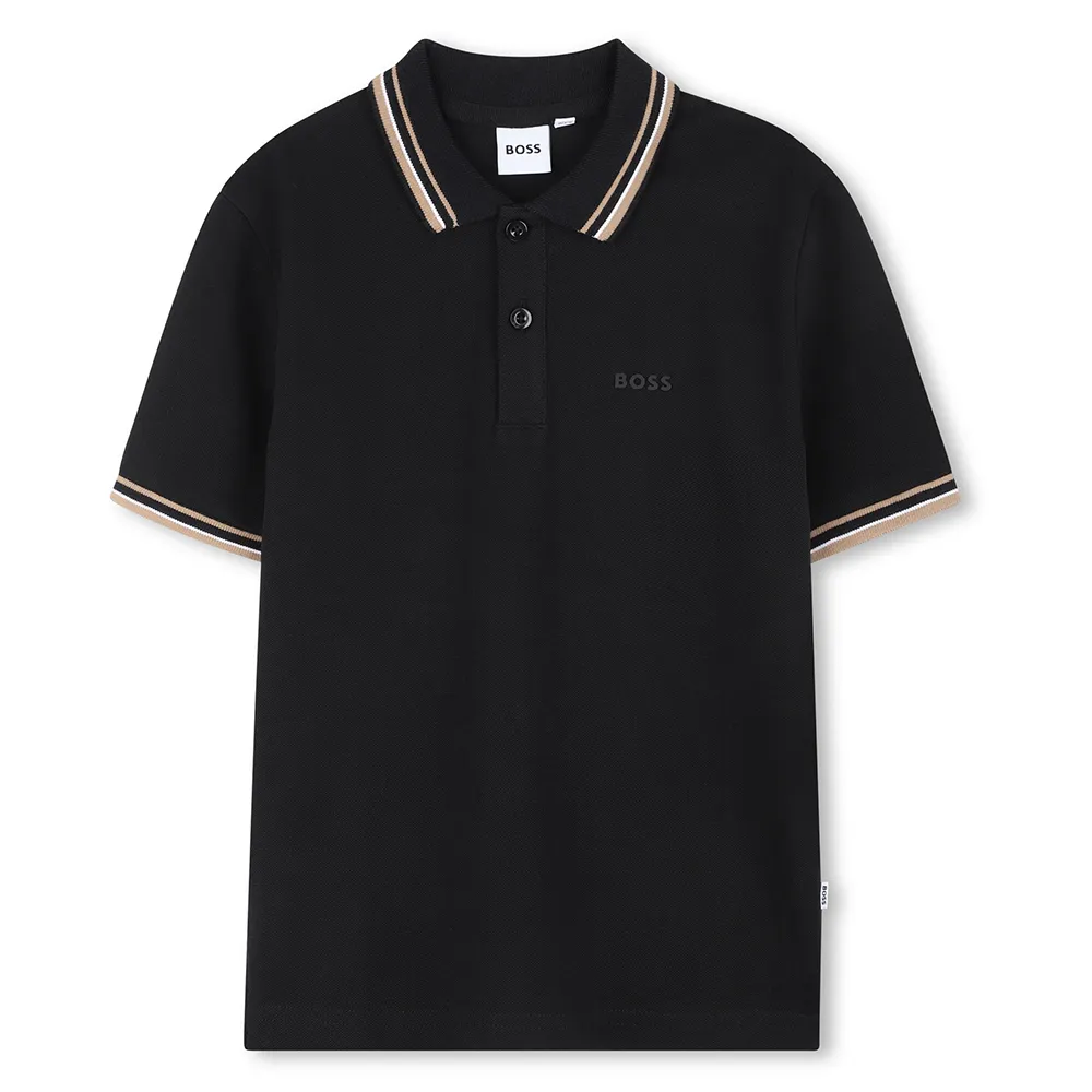 

Поло с коротким рукавом BOSS J52332, черный