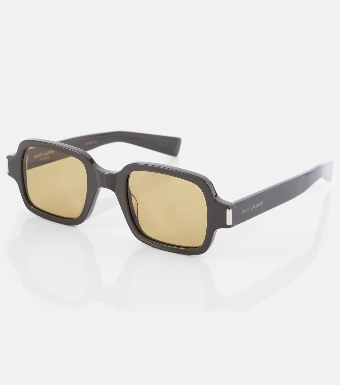 Солнцезащитные очки SL 720 квадратные Saint Laurent, цвет brown-brown-brown — фото 3
