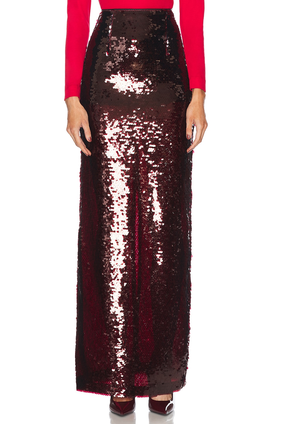 

Длинная юбка Джиджи ILA, цвет Burgundy Sequin