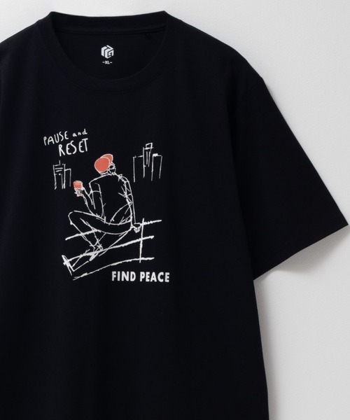 

Футболка с коротким рукавом, принт в стиле эмо и линейный рисунок Mac-House, черный