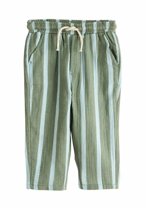 Брюки стандартного кроя Next, Neutral/Sage Green Striped — фото 3