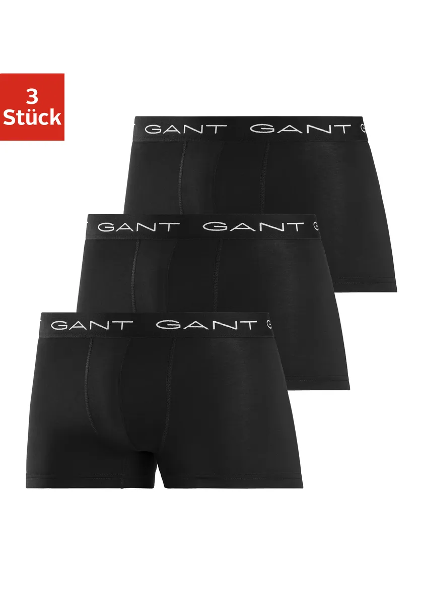

Боксеры Gant (3 шт.), пояс с тканым логотипом, черный