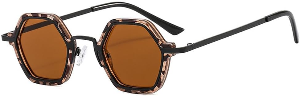 

Мужские солнцезащитные очки в стиле ретро-панк с многоугольными линзами, прозрачные линзы с градиентом, женские солнцезащитные очки, модные очки с защитой от УФ-излучения UV400 TKKTLLT, Amber Tea