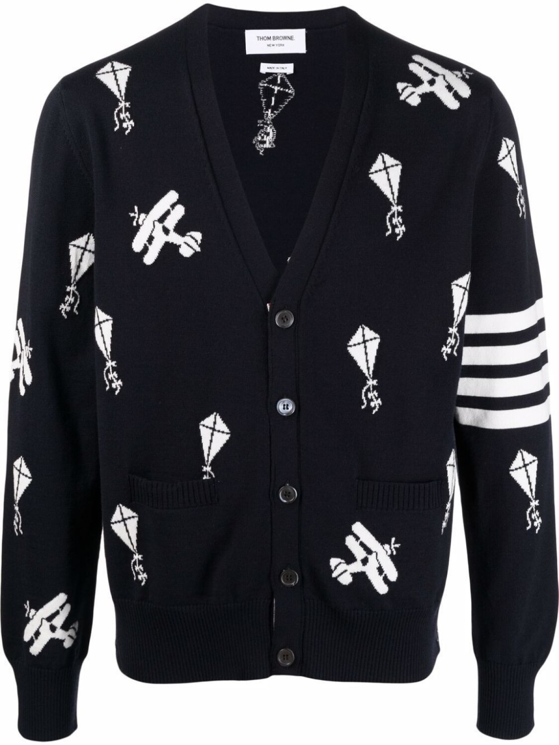 

Thom Browne кардиган Sky Icons с полосками 4-Bar, синий