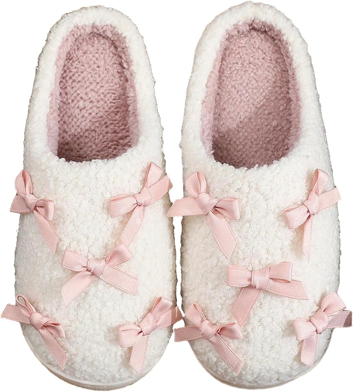 

Женские и мужские домашние тапочки с эффектом памяти, мягкие, без шнурков, противоскользящие, пушистые, для дома и улицы Edobao, Bow Five