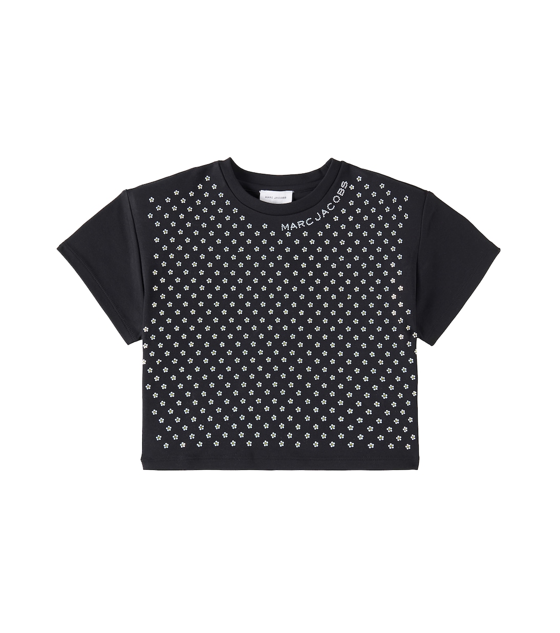 

Хлопковая футболка с цветочным декором Marc Jacobs Kids, черный