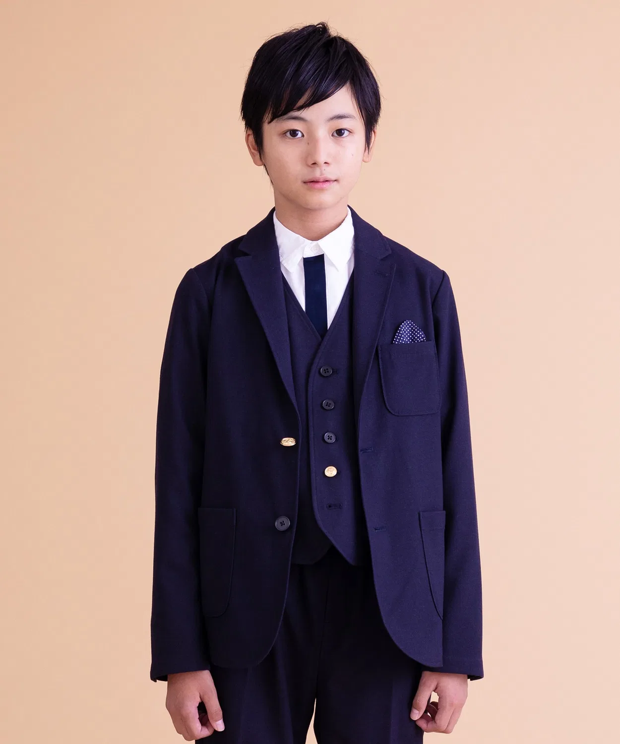 Жакет из джерси HIGH GAUGE JERSEY BASIC JACKET ARCH&LINE на 2 пуговицах, тёмно-синий