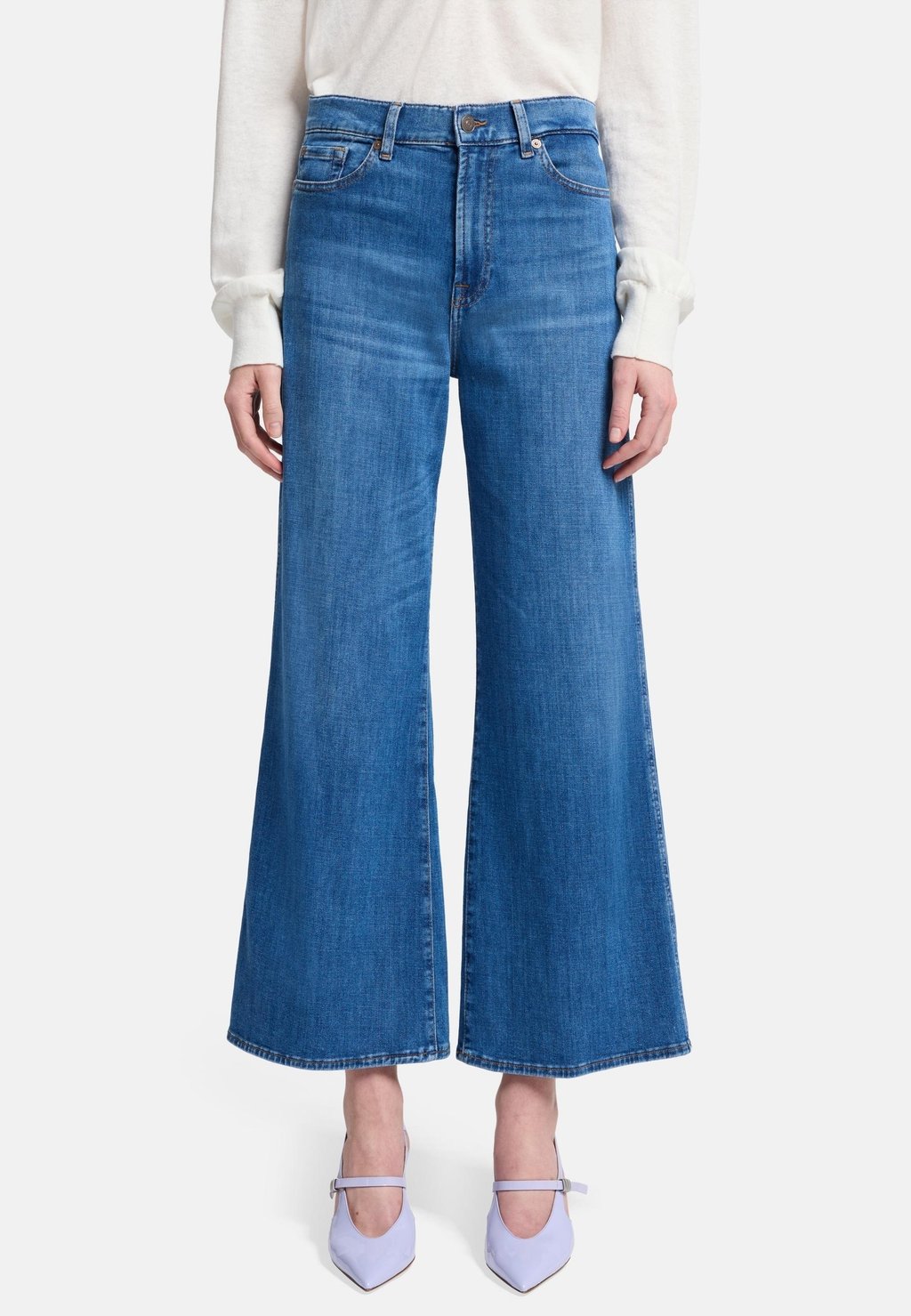 

Расклешенные джинсы WIDE LEG LOTTA CROPPED 7 for all mankind, синий