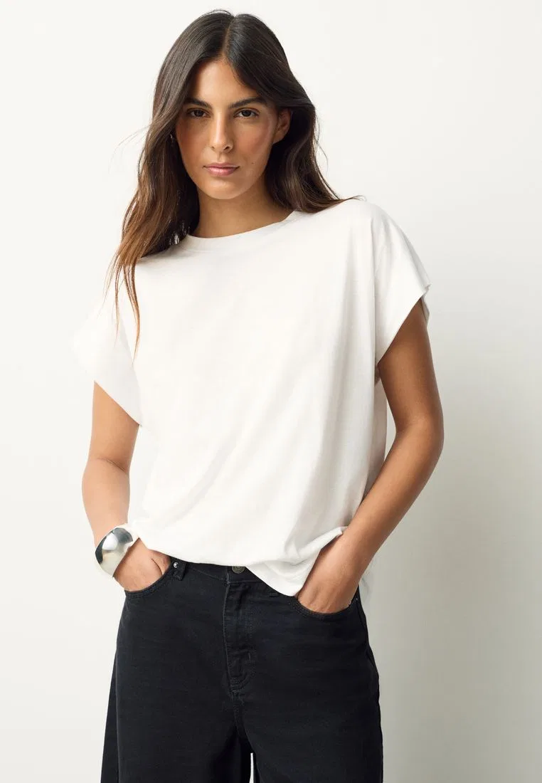 Футболка, хлопок модал, с коротким рукавом, TENCEL Modal, белый Next