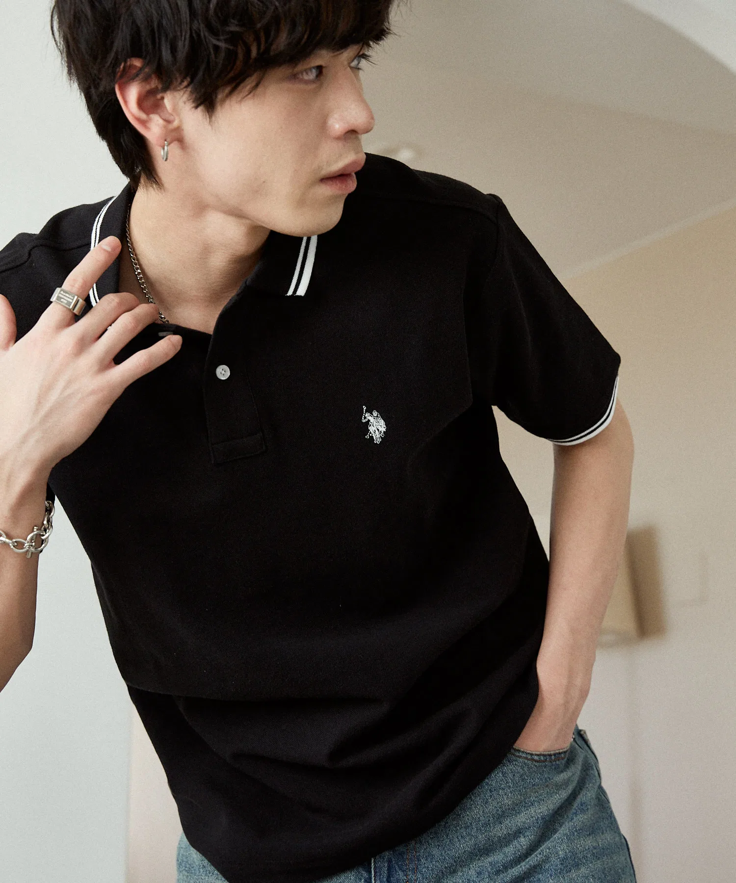US POLO ASSN. × PUBLUX / US Polo Assn. Эксклюзивная поло-рубашка пике с вышивкой в одну точку — ограниченная серия. — фото 2