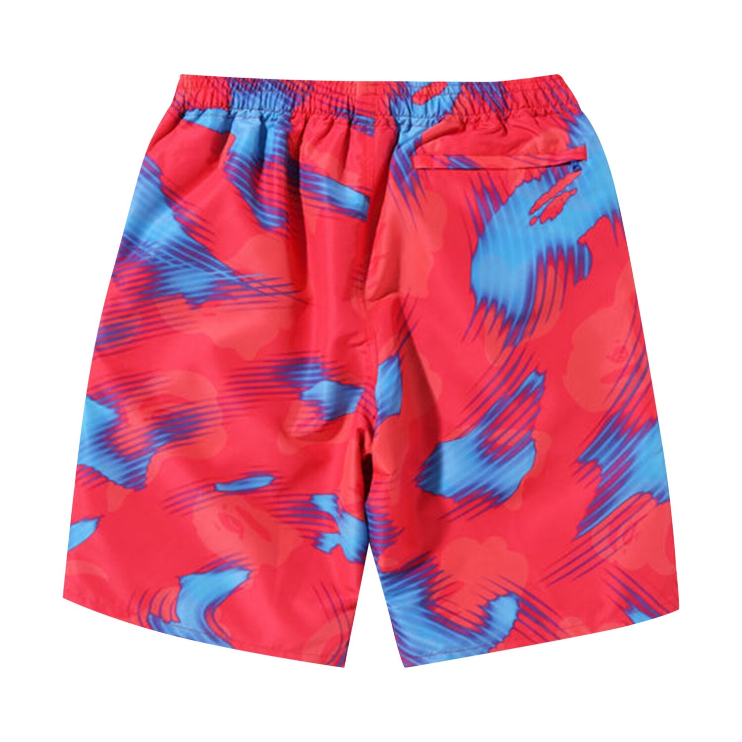 Пляжные шорты с камуфляжным принтом BAPE Stroke, цвет красный — фото 2