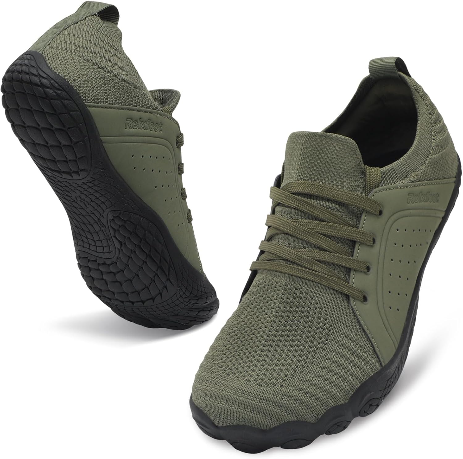 

Мужские кроссовки для трейл-раннинга relxfeet, босоножки, минималистичный дизайн с широкой носочной частью, нулевая разница в высоте, нескользящая резиновая подошва для тренажерного зала, походов и прогулок, зеленый