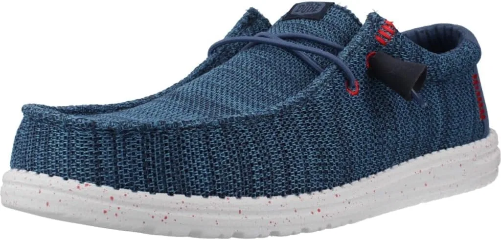 HEYDUDE - Мужские слипоны Wally из эластичного парусинового полотна, цвет Ensign Blue Multi, размер 44 EU