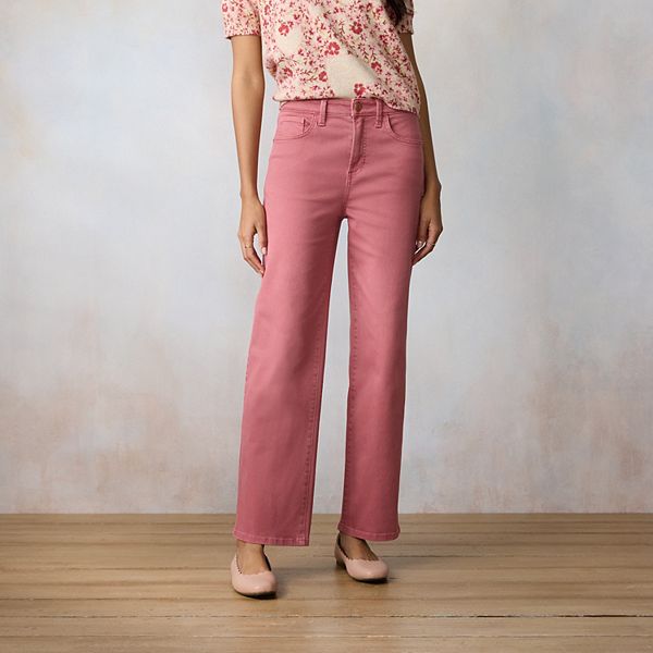 

Женские джинсы super high rise true straight Lc Lauren Conrad, Century Pink