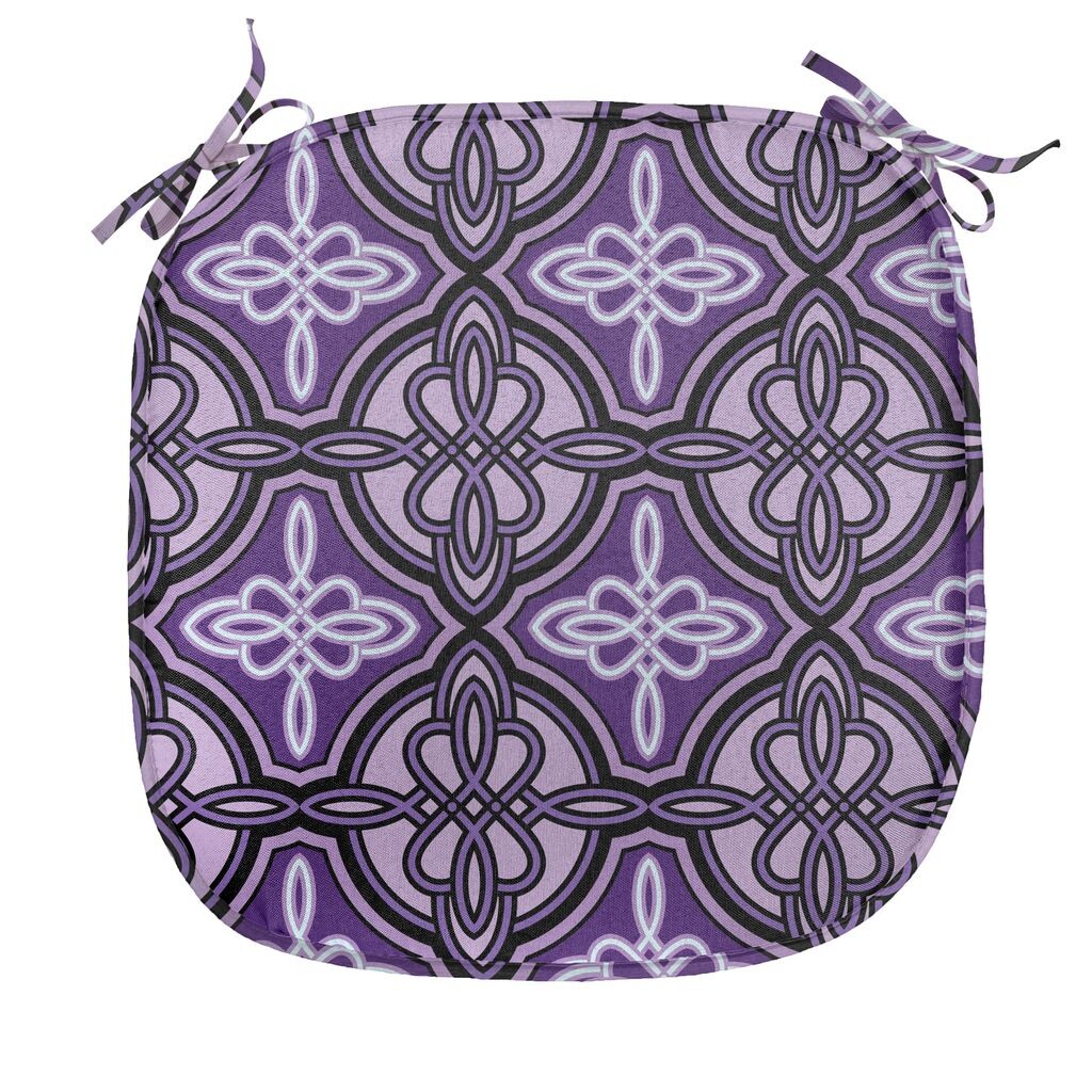

ABAKUHAUS Подушка для обеденного стула Celtic, Celtic Knot Art, декоративная водонепроницаемая подушка с ремнями для кухонных сидений, 40 см x 40 см, фиолетово-фиолетовый