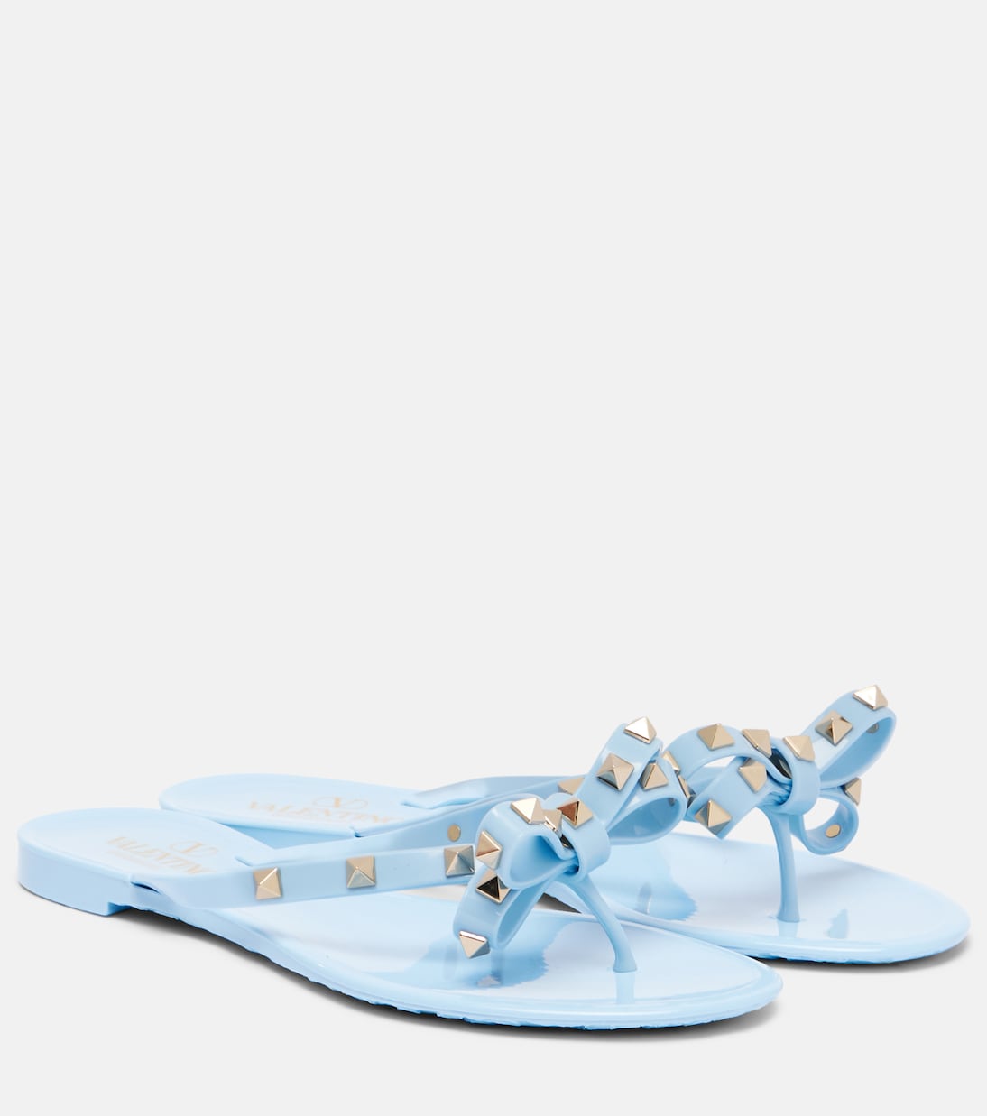 Босоножки-шлепанцы Rockstud из ПВХ Valentino Garavani, Baltic Sea