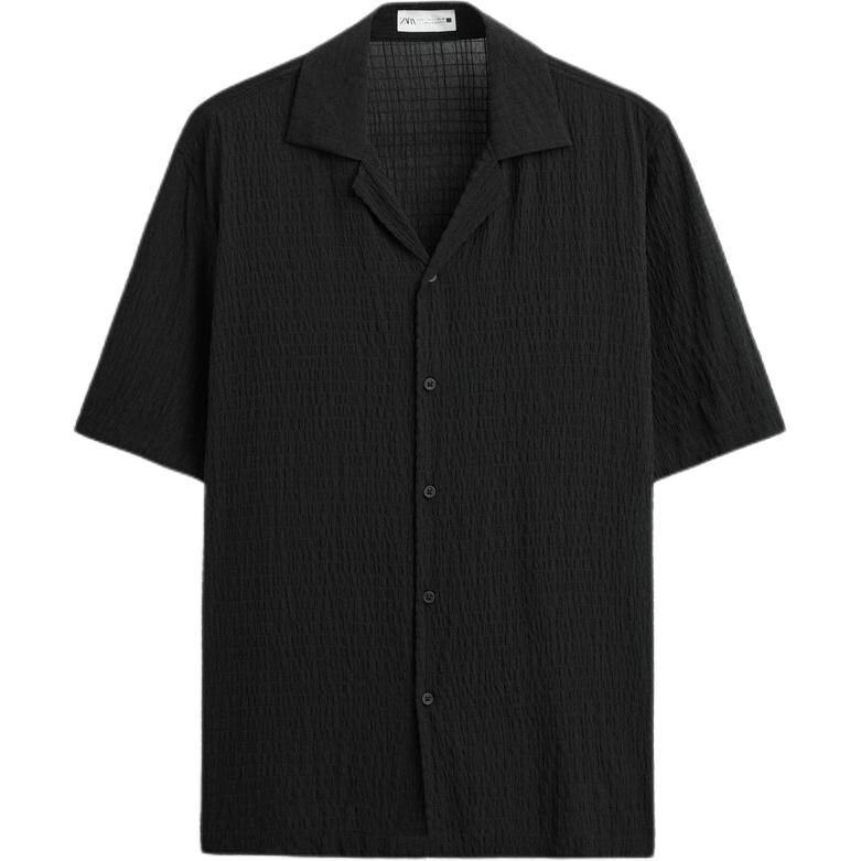 

Рубашка мужская черная Zara, черный