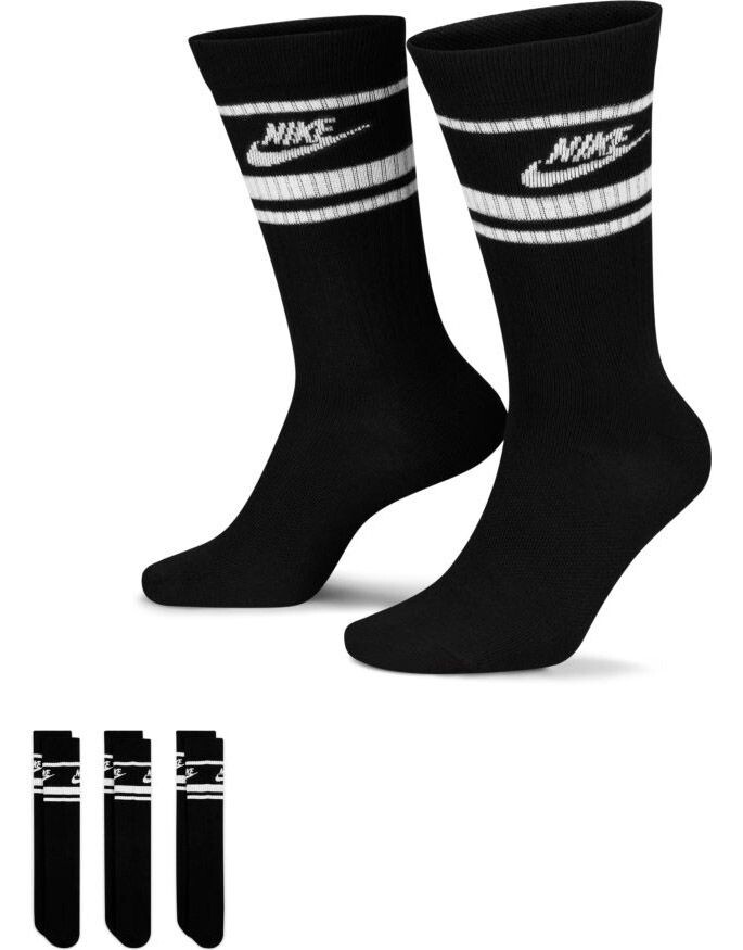 

Комплект из трех черно-белых носков до щиколотки Nike Everyday Essential