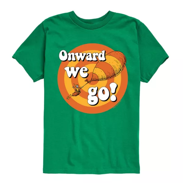 

Футболка для мальчиков 8-20 лет с принтом "Dr Seuss Onward We Go" Licensed Character, зеленый