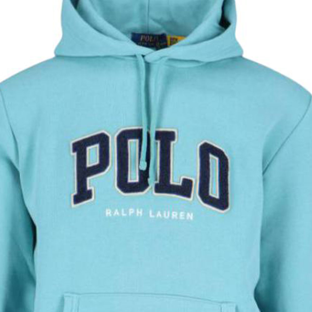 Толстовка с капюшоном и бархатным покрытием и завязками Polo Ralph Lauren, синий — фото 3