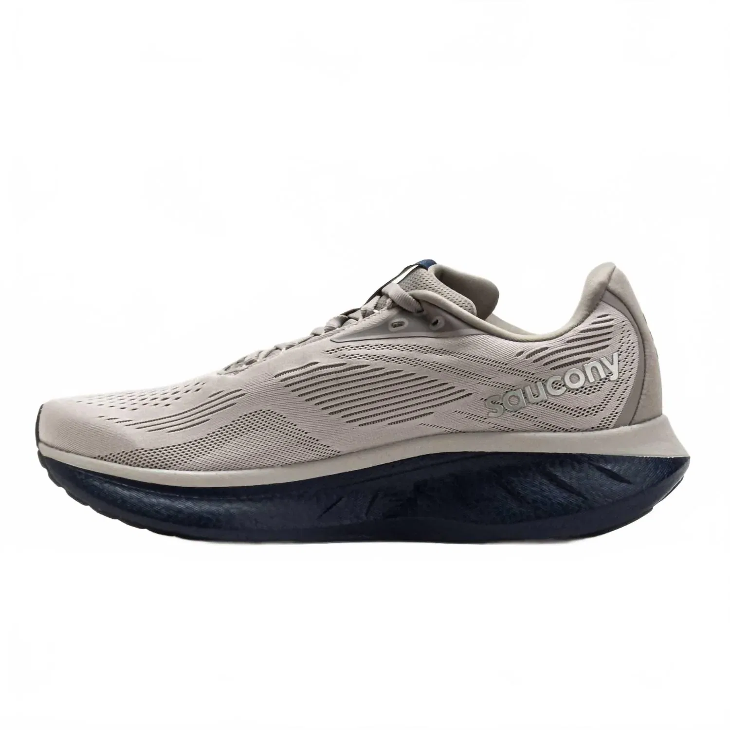 SAUCONY Мужские беговые кроссовки Ride 18, цвет голубиный/темно-синий — фото 3
