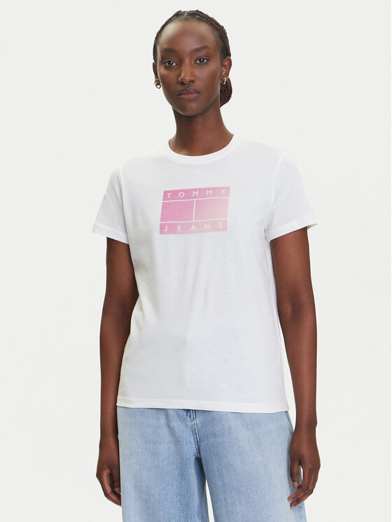 

Футболка обычного кроя Gradient Flag DW0DW20905 Tommy Jeans, белый