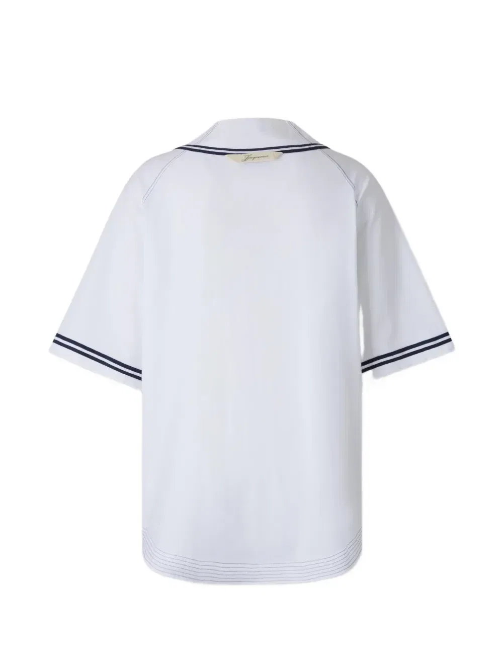 Рубашка The Baseball с нашивкой в полоску и вышитым логотипом JACQUEMUS, белый — фото 2