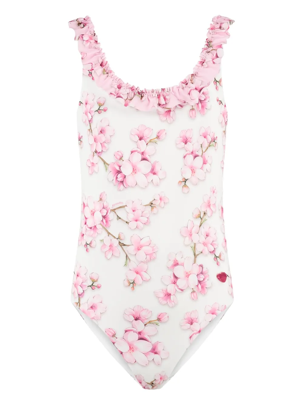 

Купальник с цветочным принтом Monnalisa, белый