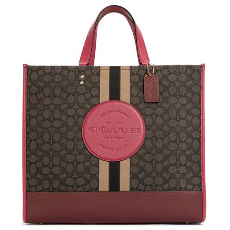 

COACH Демипси холщовая сумка через плечо большая унисекс коричневая