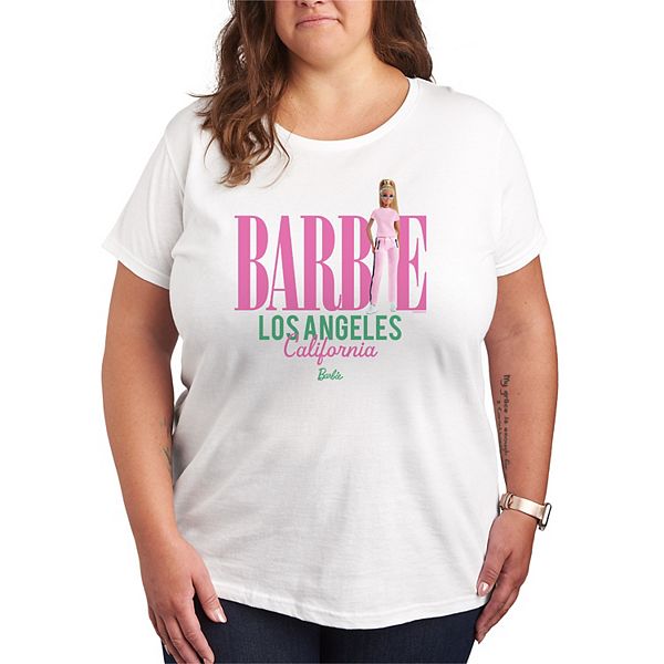 

Футболка с принтом Los Angeles с коротким рукавом Plus size Barbie, White